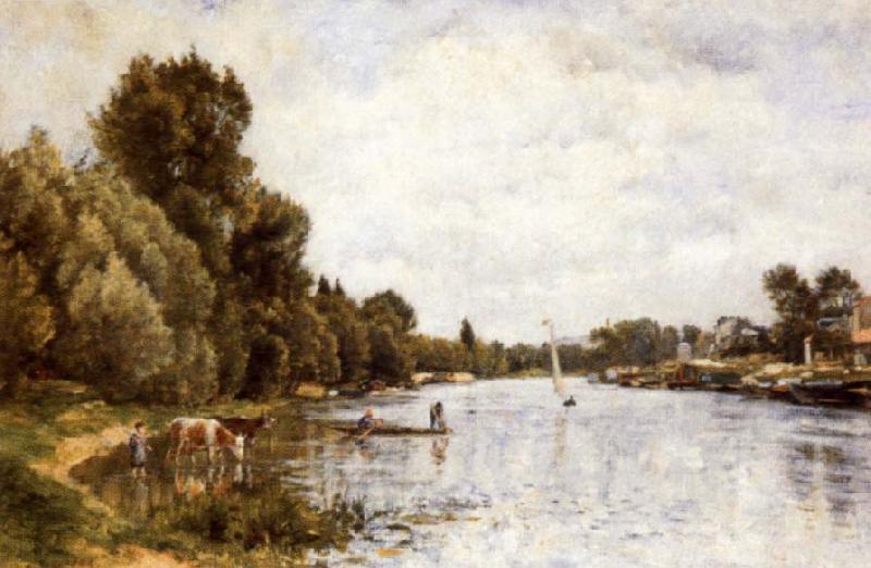 Stanislas lepine The Seine near Argenteuil oil painting image
